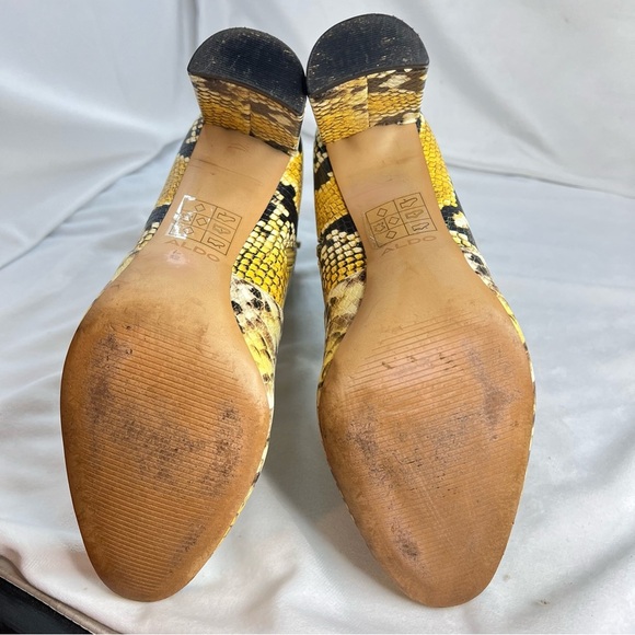 ALDO Aurellane Faux Snakeskin Pattern Yellow Black Booties Womens Size Size 9 - Picture 6 of 9